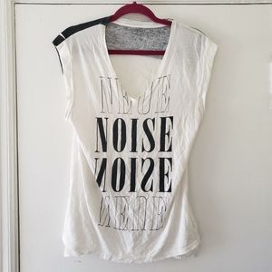 AllSaints lightweight white "Neue Noise" graphic v-neck tee